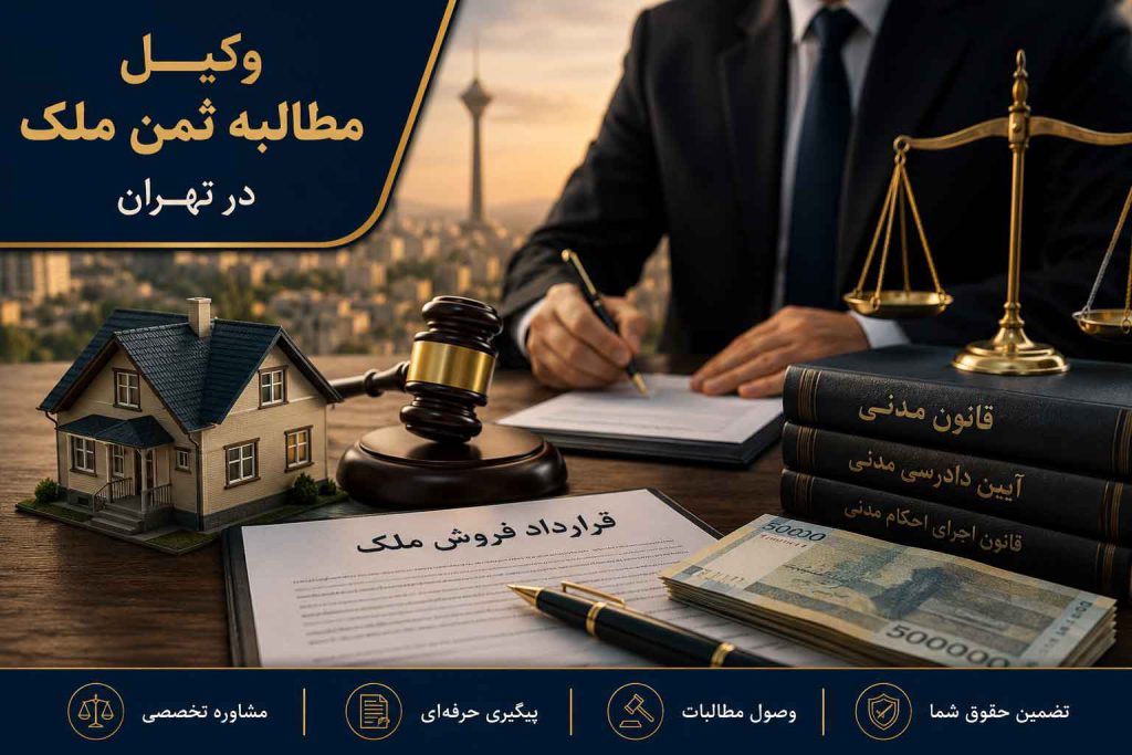 وکیل مطالبه ثمن ملک در تهران
